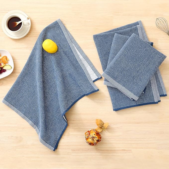 Homaxy Premium Kitchen Towels, Large Cotton Kitchen Hand Towels, Flat and Terry