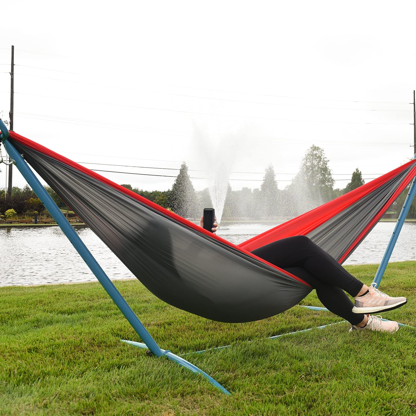 Equip Single Point Portable Hammock Stand - Perfect for Lounging & Camping Hammocks - Hang Around & Enjoy The Outdoors - Up to 400lbs Capacity