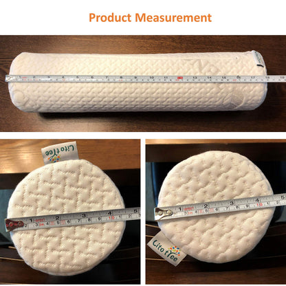 Comfort Memory Foam Neck Roll and Cervical Bolster Round Pillow with Removable Washable Soft Cover for Spine and Neck Back Lumbar Leg Vertebra Support (18x6 inch Pillow)