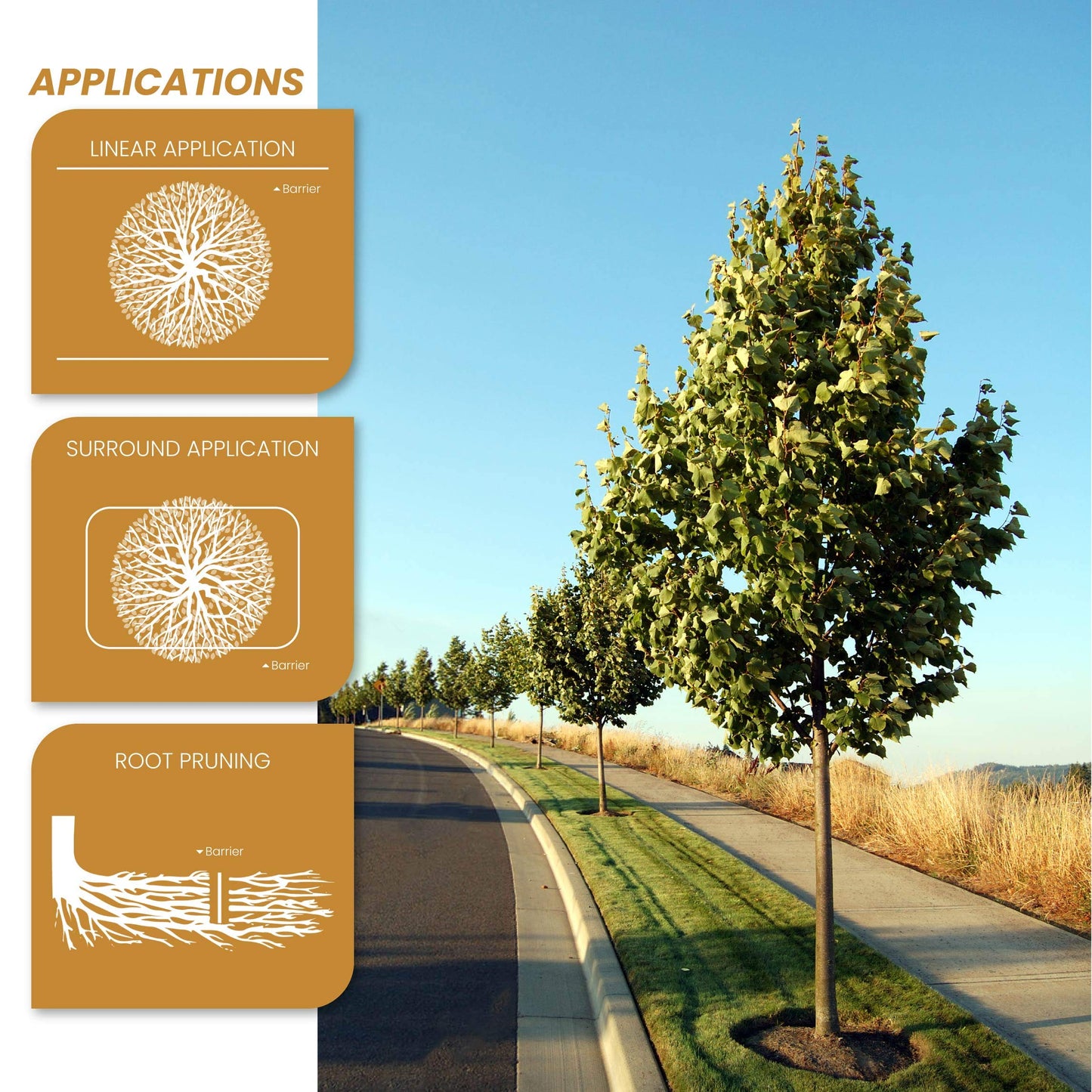 DeepRoot Tree Root Barrier, Tree Circle Weed Barrier, Root Shield for Sidewalks, Driveways, & Patios, 12" Depth, 24" Width, 40 Panels per Pack, 80 Linear Feet Total, Black