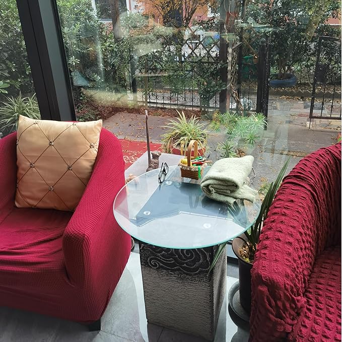 12" Round Tempered Glass Table Top