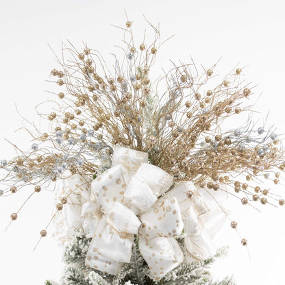 KI Store Silver Christmas Picks Sprays Set of 20 Glittered Twigs Decor for Christmas Tree Decoration Topper Floral Arrangement