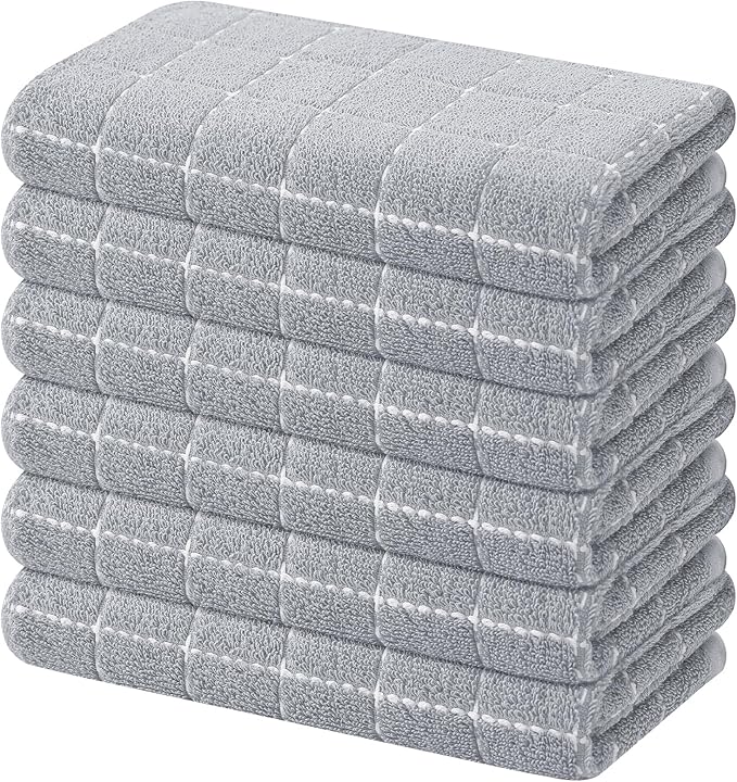 Mordimy 100% Cotton Terry Cloth Kitchen Towels, Super Soft and Absorbent Dish