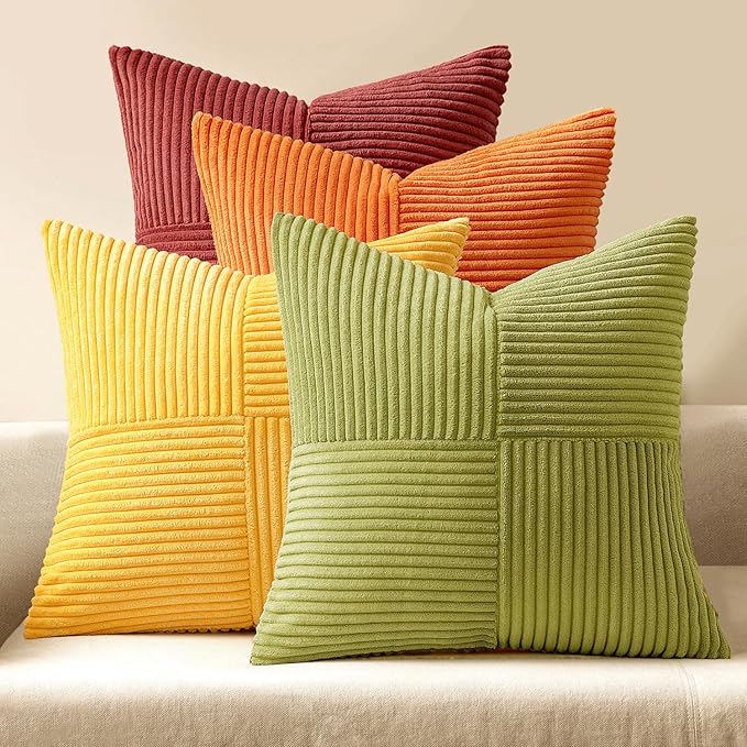 MIULEE Burnt Orange Decorative Throw Pillow Covers 18x18 Inch Set of 4 Boho
