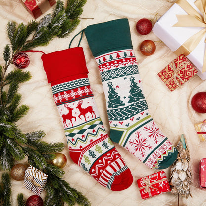 Mostop 6 Pack Christmas Stockings, 21 Inches Large Cable Knitted Stockings, Snowflake Reindeer Snowman Christmas Tree Knitted Stocking Decorations for Xmas Family Holiday Season Decor