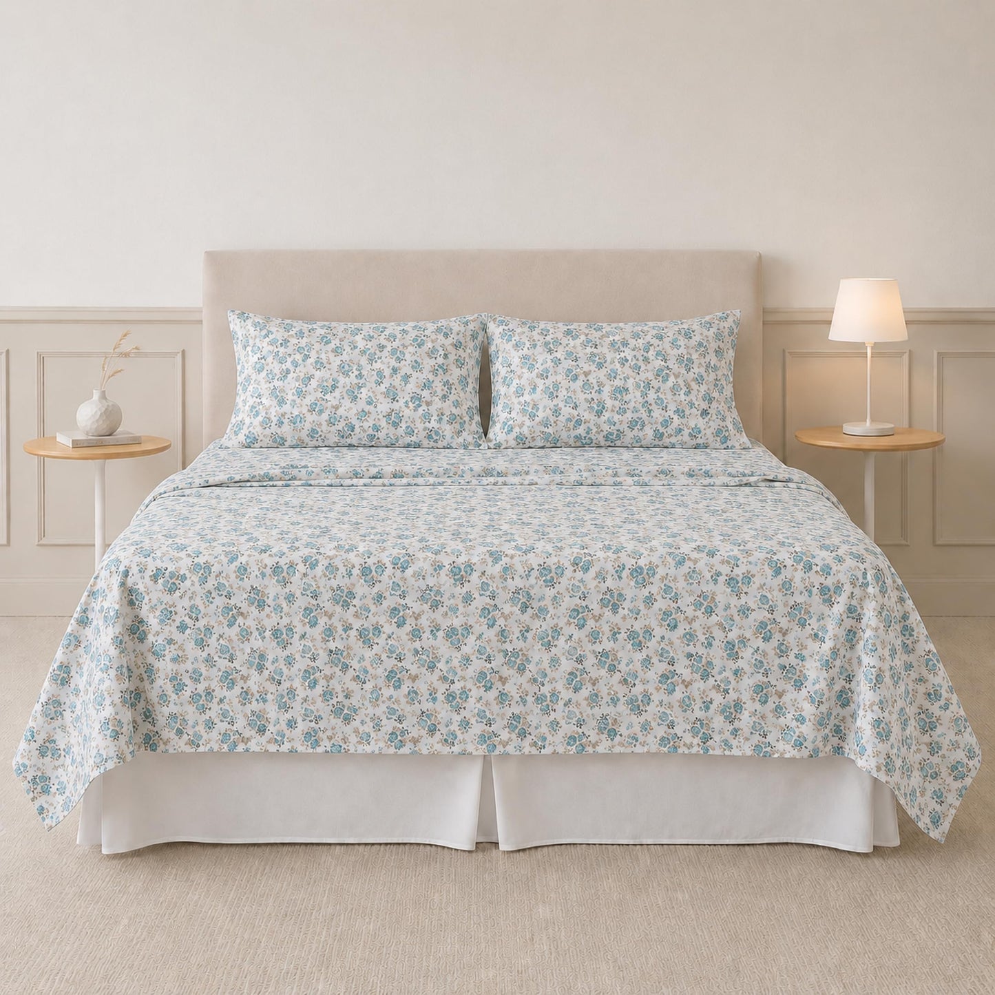 Modern Threads Printed 4-Piece Extra Soft Bedding Sheets & Pillowcase Set, Deep Pocket up to 16 inch Mattress Forever Roses King