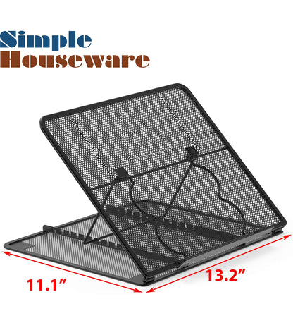 Simple Houseware Mesh Laptop Stand with 11-Levels Adjustable Ventilated Computer Holder, Black