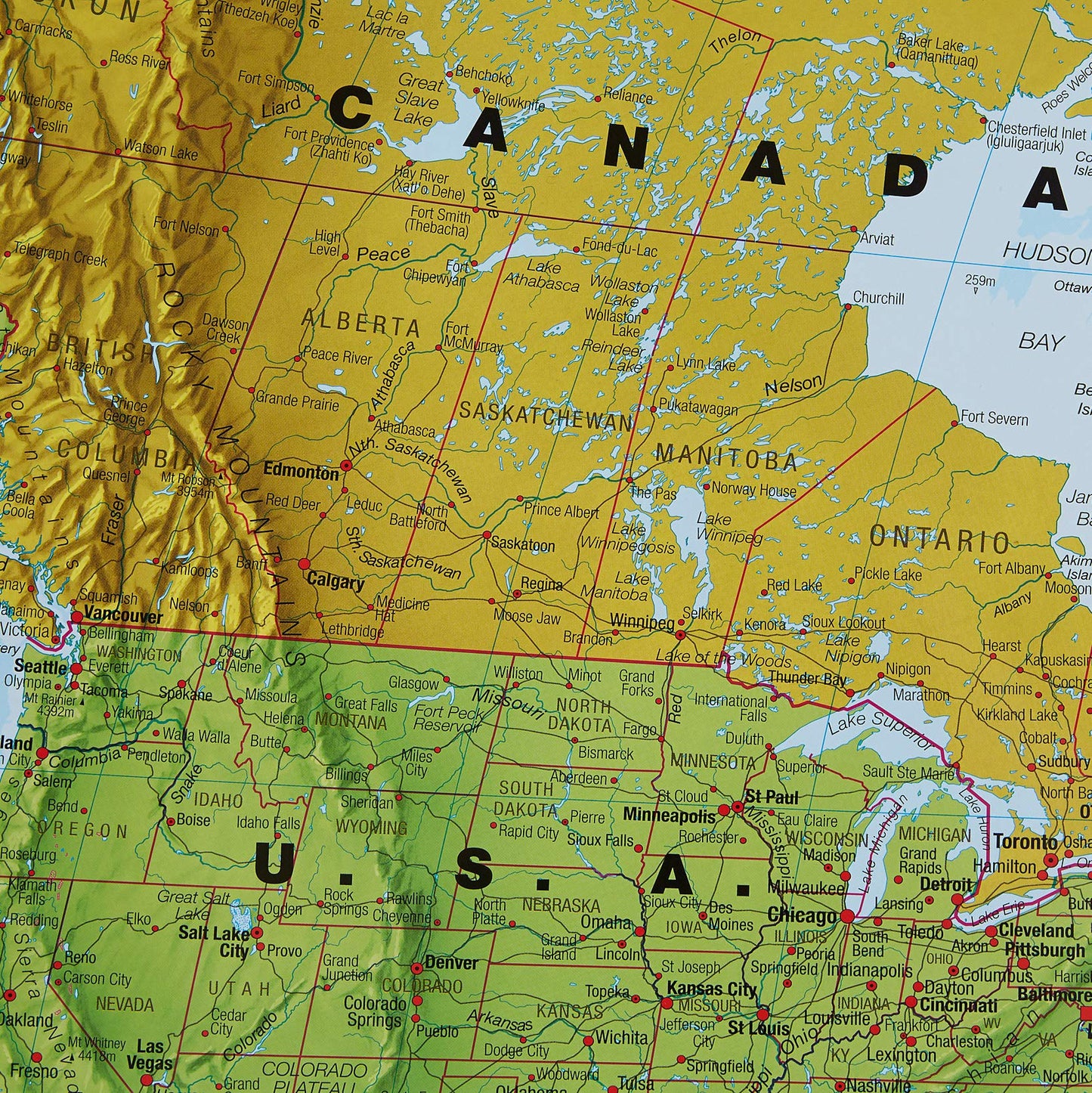 Maps International - World Map - Updated 2025 - Front Sheet Lamination - 118.9cm (w) x 84.1cm (h)