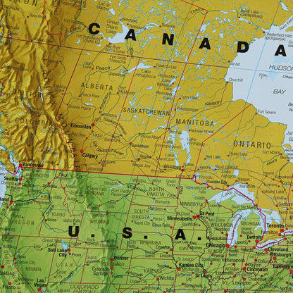 Maps International - World Map - Updated 2025 - Front Sheet Lamination - 118.9cm (w) x 84.1cm (h)