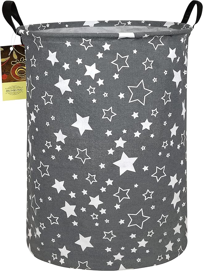 HUNRUNG Laundry Hamper, Large Canvas Fabric Lightweight Storage Basket Toy