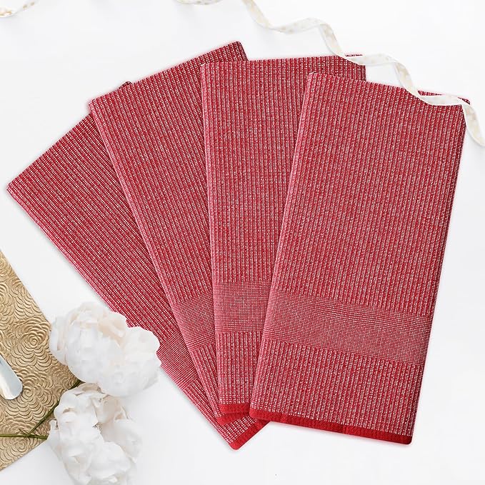 Homaxy Premium Kitchen Towels, Large Cotton Kitchen Hand Towels, Flat and Terry