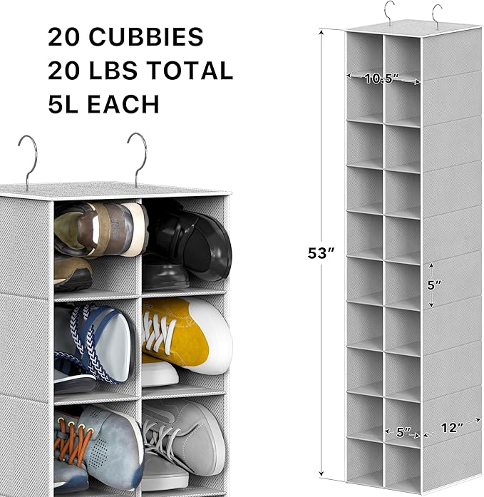 Simple Houseware 20 Section Shelves Hanging Shoes Organizer Holder