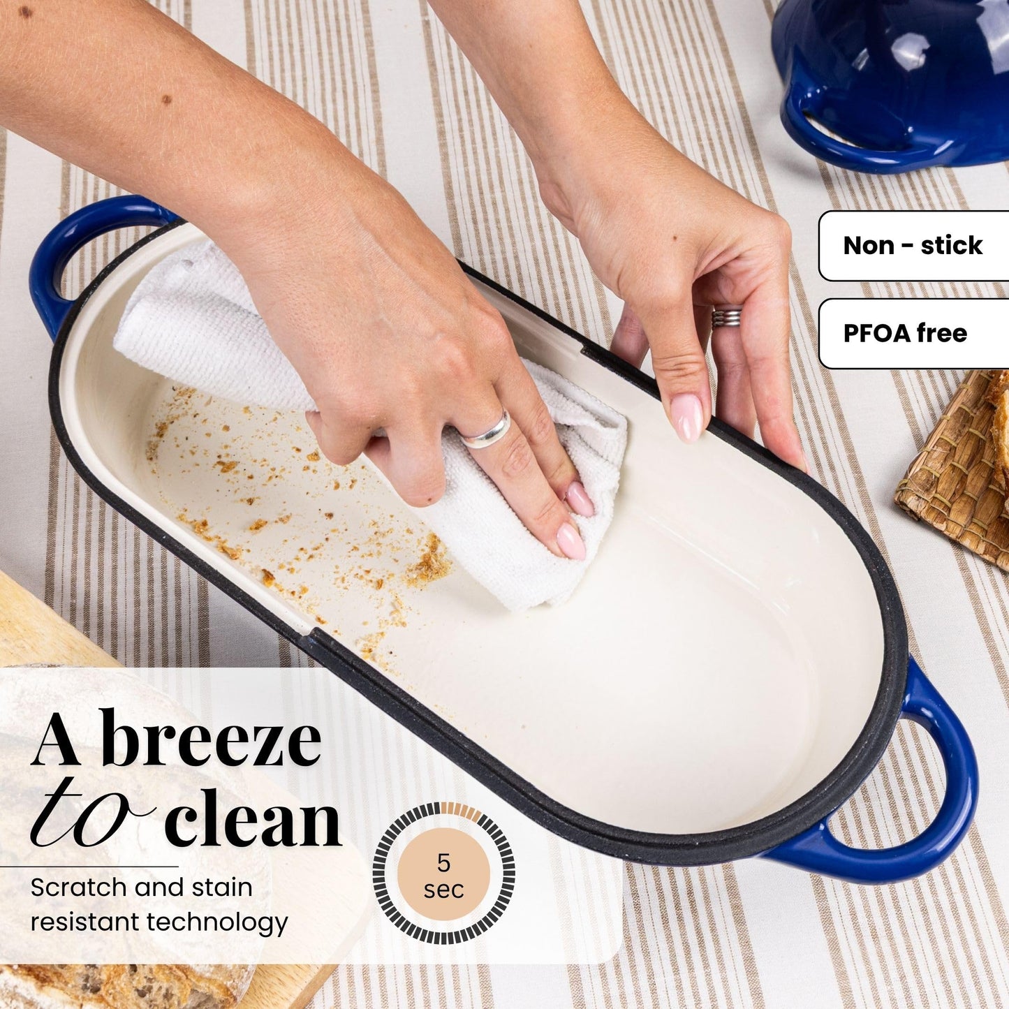 Nuovva Enamelled Cast Iron Cookware Bundle – Dutch Oven Pot with Lid, Casserole Dish & Bread Loaf Pan – Premium Ovenproof Cookware Set for Baking, Roasting & Everyday Cooking