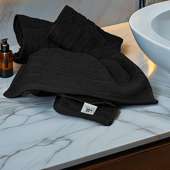 Tens Towels Pack of 6 Hand Towels, 100% Cotton, Lighter Weight, Quick to Dry