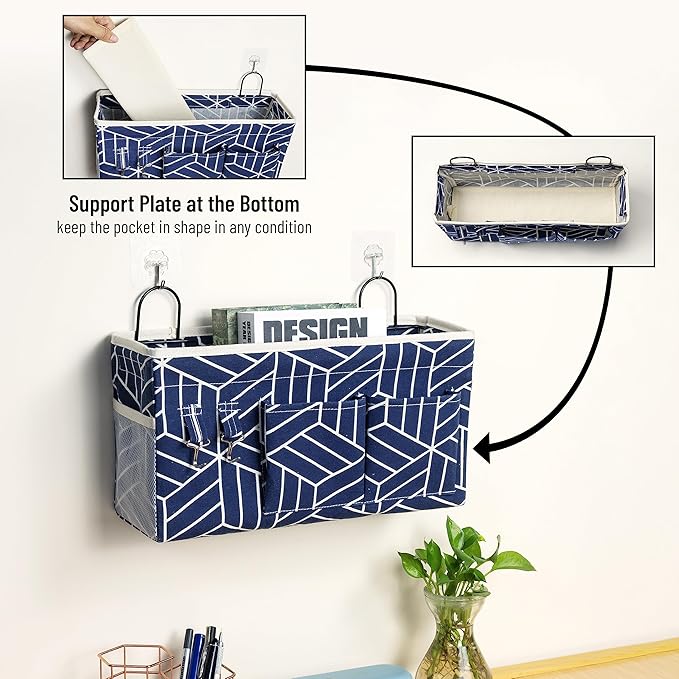2pcs Large Wall Hanging Storage Bag, Door Closet Linen Fabric Pockets Organizer