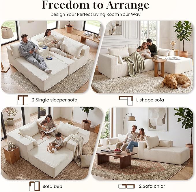 106" Cloud Sectional Boneless Couches