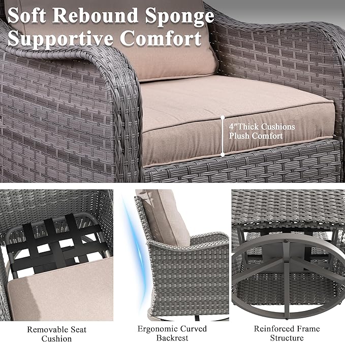 2-Seat Modern Patio Furniture Set