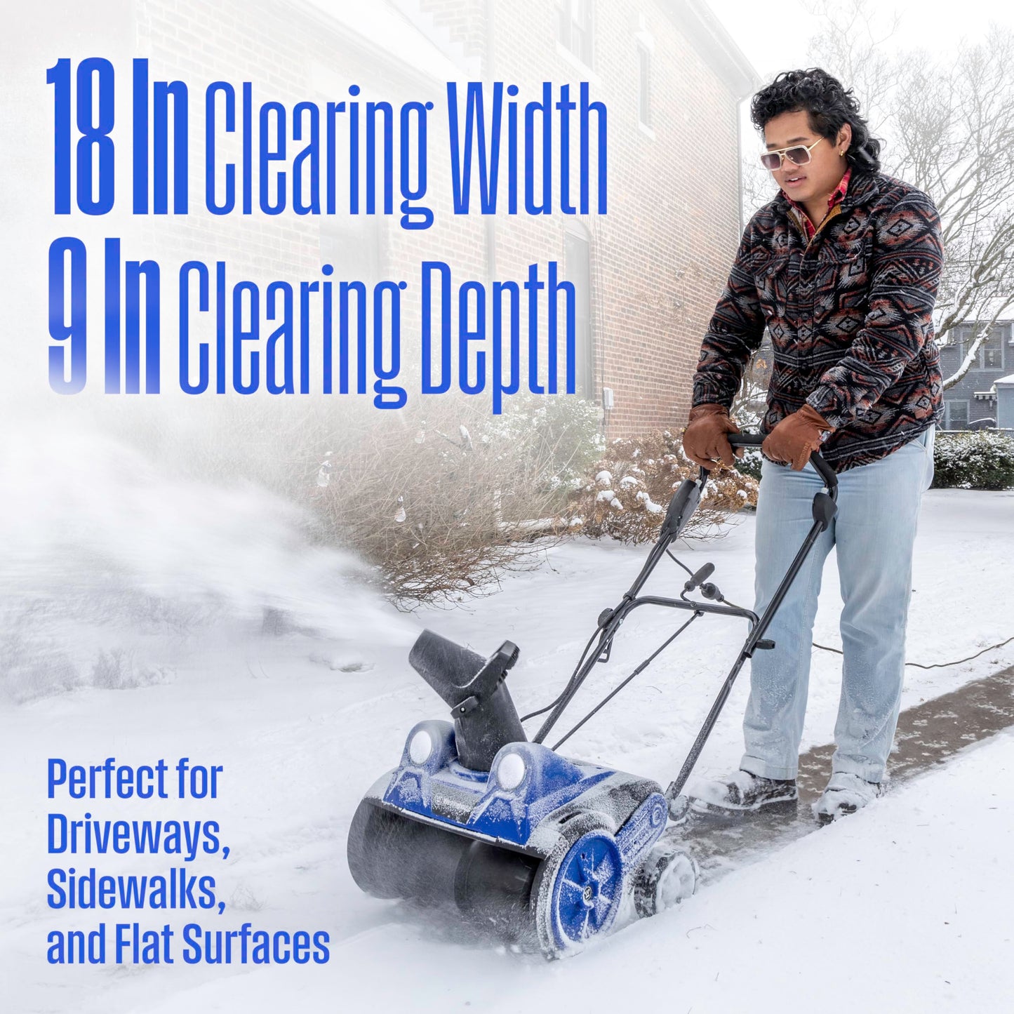 Westinghouse WSnow18 Corded Snow Blower 18 Inch, Dual LED Lights, Electric Snow Blower with 25ft Throwing Distance, Plows 650lbs/min, Adjustable Chute