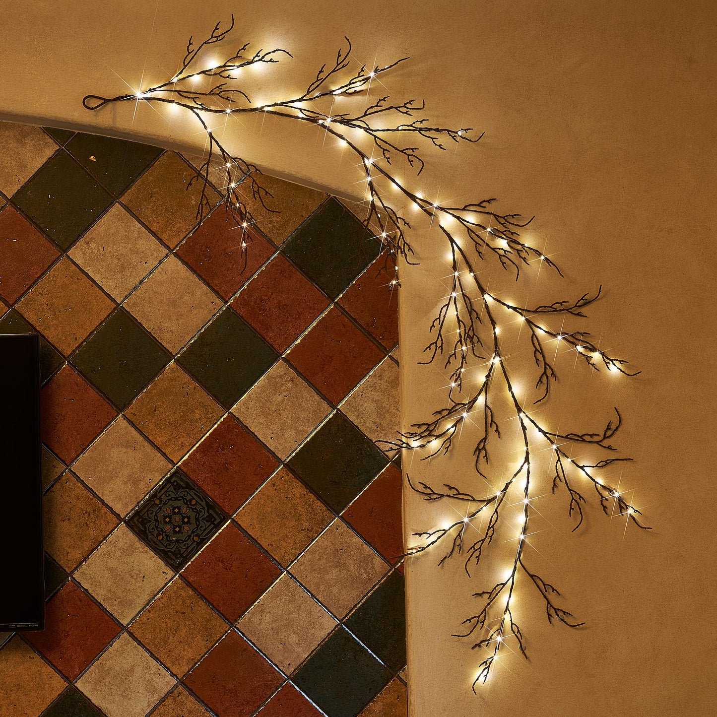 LITBLOOM Brown 6FT 120 LED Fairy Lights Plug in Willow Vine Garland for Indoor Outdoor Home Fireplace Wall Christmas Decoration