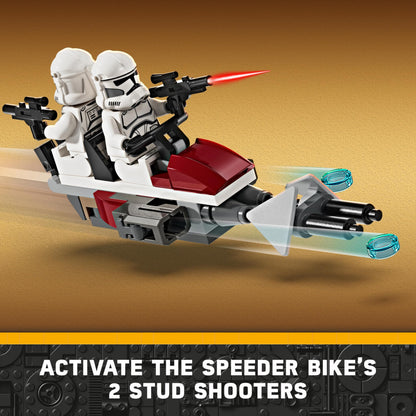 LEGO Star Wars Clone Trooper & Battle Droid Battle Pack, incl. 4 Minifigures, 5 Droids and a Speeder Bike with Shooters - Building Toys for 7+ Year Old Boys & Girls 75372