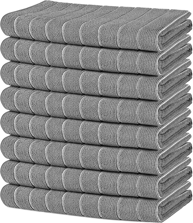 AIDEA Microfiber Kitchen Towels-8Pack, Microfiber Dish Towels, Soft Absorbent