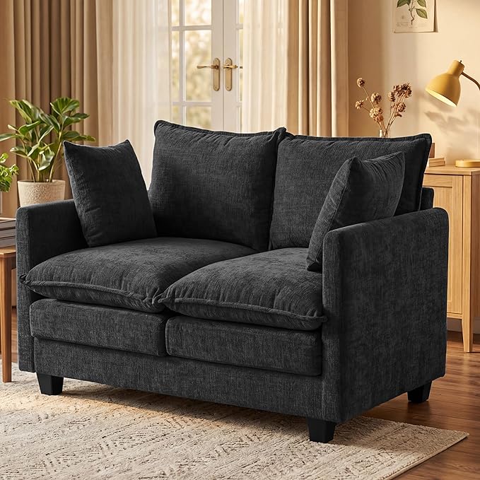 Loveseat Sofa with Cloud 3-Layer Cushion & 27" Deep Seat, Modern Small Couch