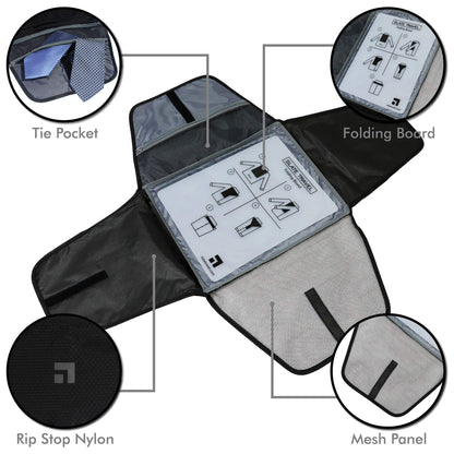 Slate Travel Garment Folder - 17" Packing Folder - Wrinkle Free Luggage Organizer