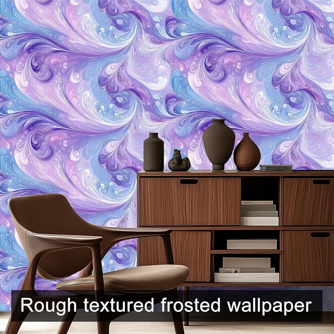HOMETITUTE Purple Blue Marble Swirl Pattern Wallpaper Peel and Stick Contact
