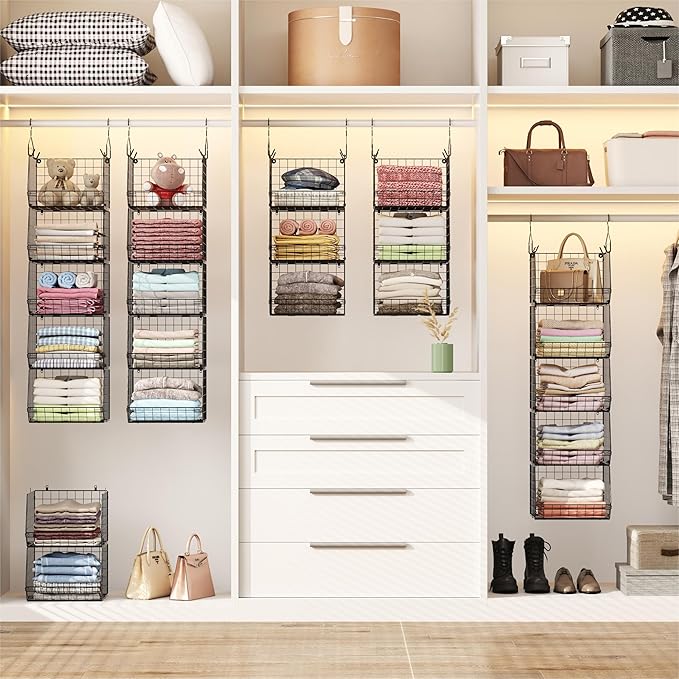 5 Tier Closet Hanging Organizer, Clothes Hanging Shelves