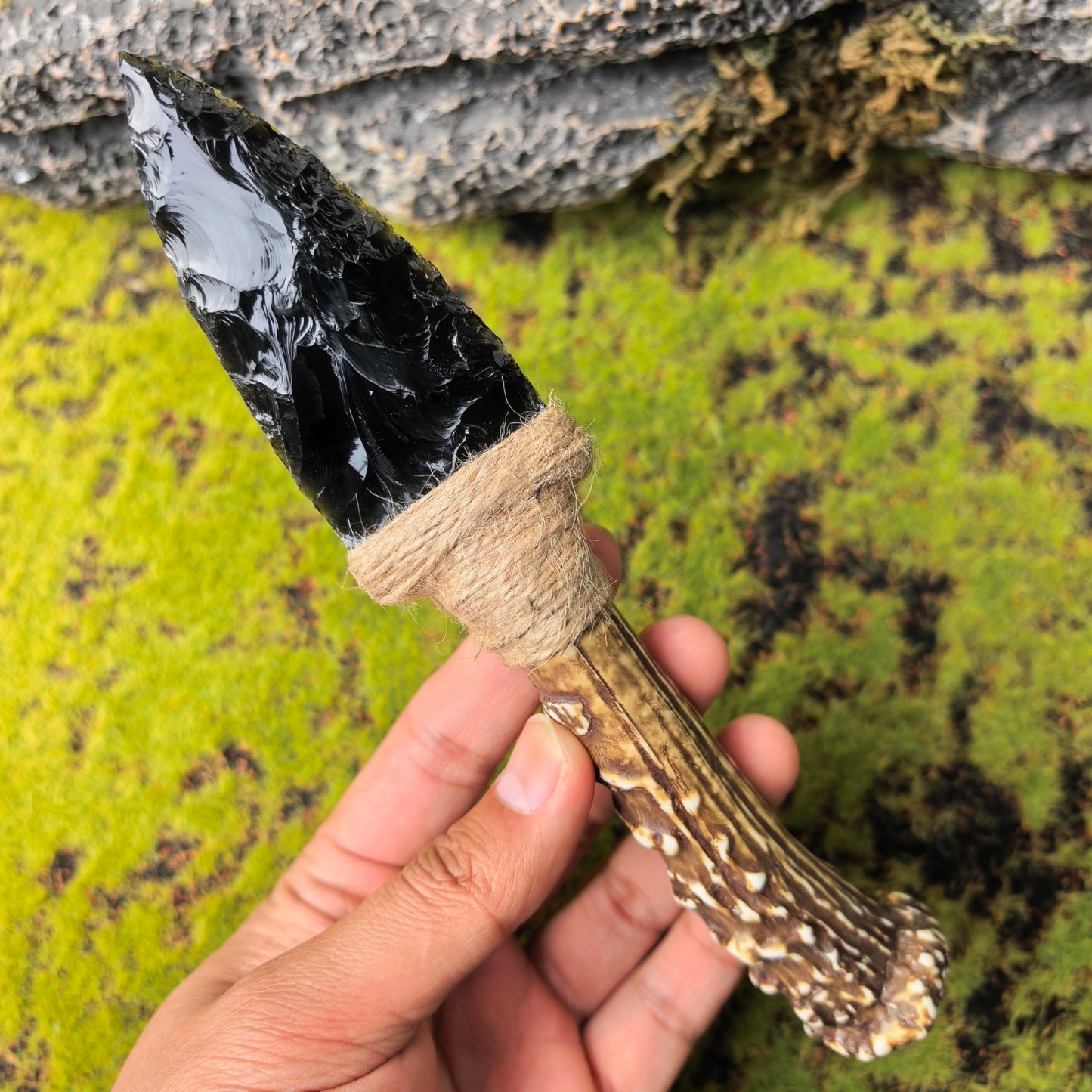 Obsidian Knife Dagger Arrowhead Healing Chakra Stone Arrow Decor Natural Amethyst Gemstone Gift Home Decoration,Quartz Crystal Sculpture Sword Collection Gifts (Obsidian Knife A)