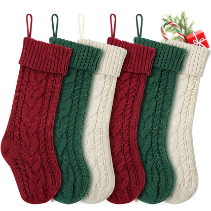 KaKaPops Christmas Stockings, 18 Inches Knit Christmas Stockings Xmas Hanging Stockings for Family Christmas Decorations