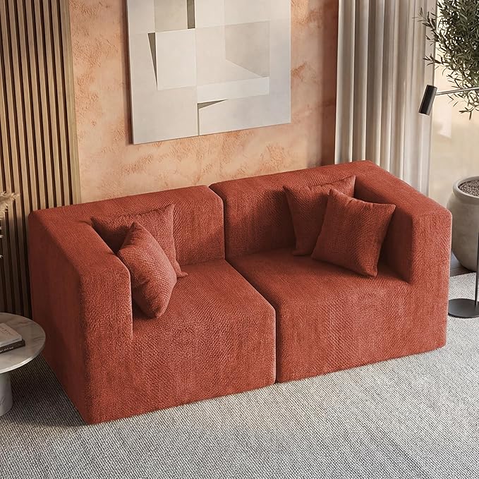 MONVANE 75" Loveseat Sofa, Comfy Chenille Cloud Couch