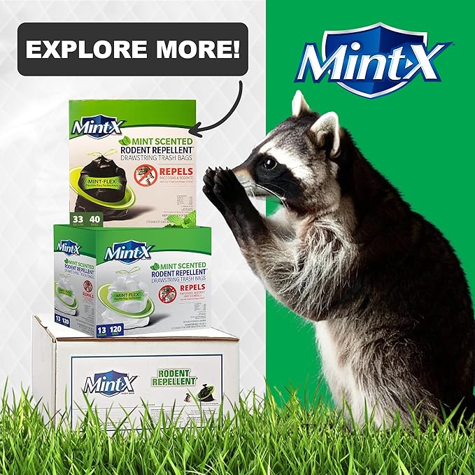 Mint-X Rodent Repellent Outdoor Home and Industrial Trash Bags