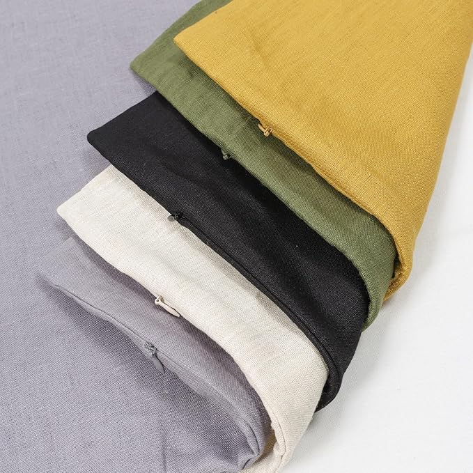 Hanging Linen Laundry Bag, 100% Pure Flax Linen Over The Door Hamper