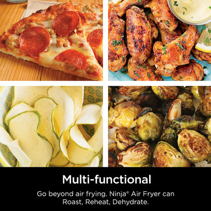 Ninja | Air Fryer | 4 QT Capacity | 4-in1 Roast, Crisp, Roast, Reheats, & Dehydrates | Dishwasher Safe Parts | Includes 20 Easy & Healthy Recipes | Compact | Grey | AF101