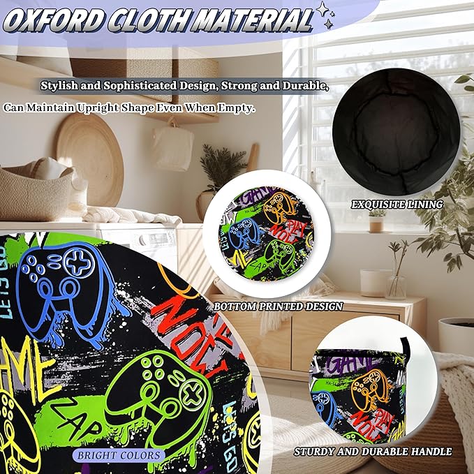 Funny Game Machine Laundry Basket Oxford Cloth Colorful Game Laundry Hamper