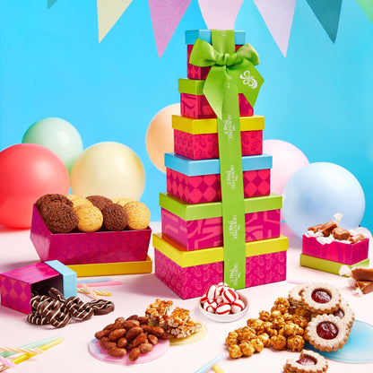 Gluten Free Palace Gift Basket Tower – Premium Gift Basket for Mother's Day – 6‑Tier Elegant Gluten Free Cookie Treat Tower for Families – Gourmet Kosher Gift Tower for Mom, Adults, Corporate, & Friends.