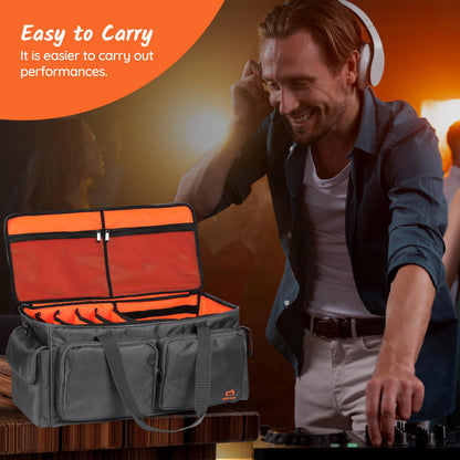 ASEG Gear Heavy Duty - DJ Cable Bag Organizer with Detachable Dividers – Travel Gig Bag – Case for Equipment - Music Equipment & Accessories - Heavy Duty Exterior & Padded Nylon Interior