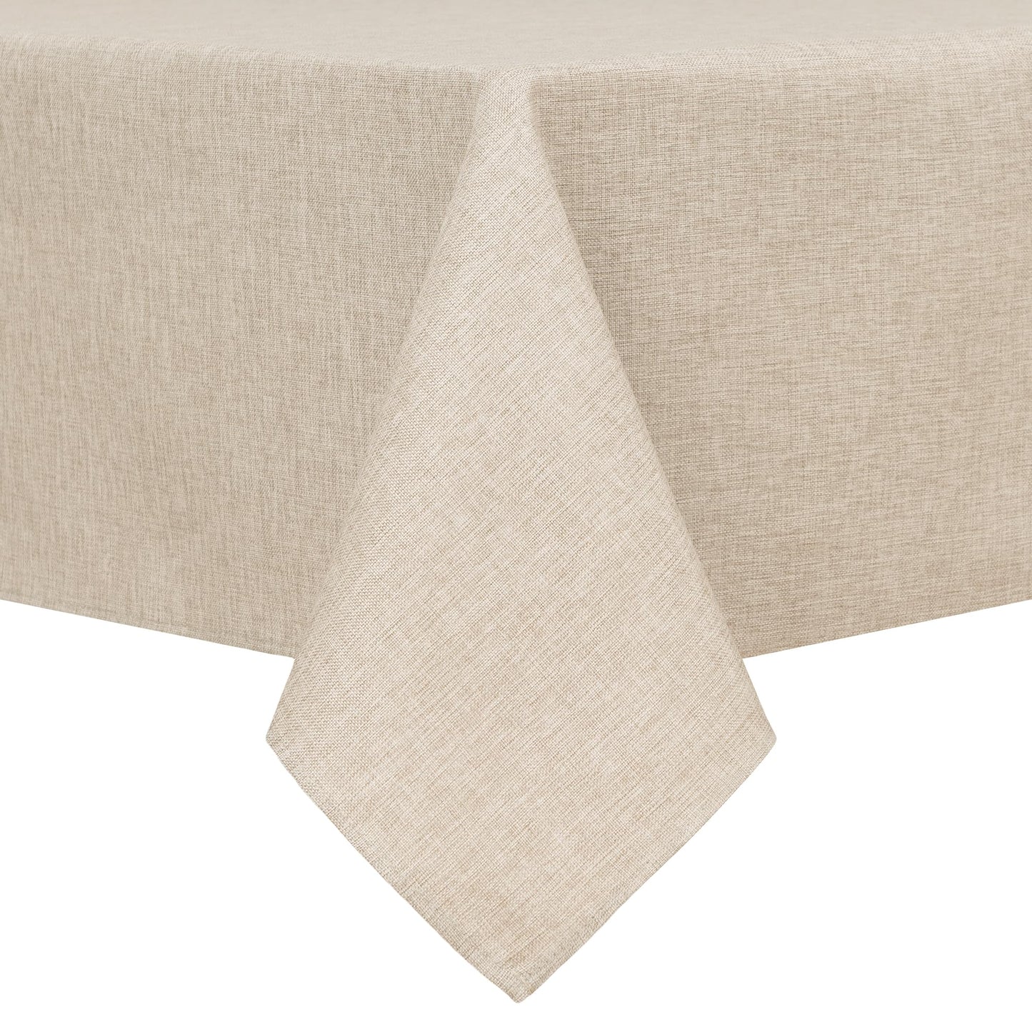 Hiasan Faux Linen Rectangle Tablecloth - Wrinkle and Stain Resistant Washable Table Cloth for Kitchen Dining Room Holiday Table Cover for Party Dinner, Beige, 54 x 120 Inch