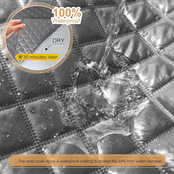 HDCAXKJ 100% Waterproof Reclining Sectional Couch Covers L Shape Recliner Sofa