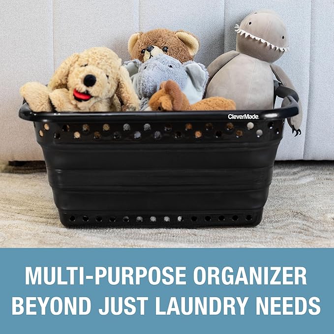 CleverMade Collapsible Laundry Baskets - 39L Foldable Large Collapsible Laundry