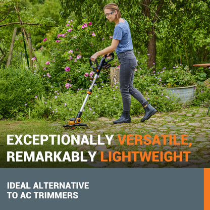 WORX WG163E 18V (20V MAX) Cordless Grass Trimmer With Command Feed And 2 Batteries Strimmer Line Strimmers Edge Cutter Black