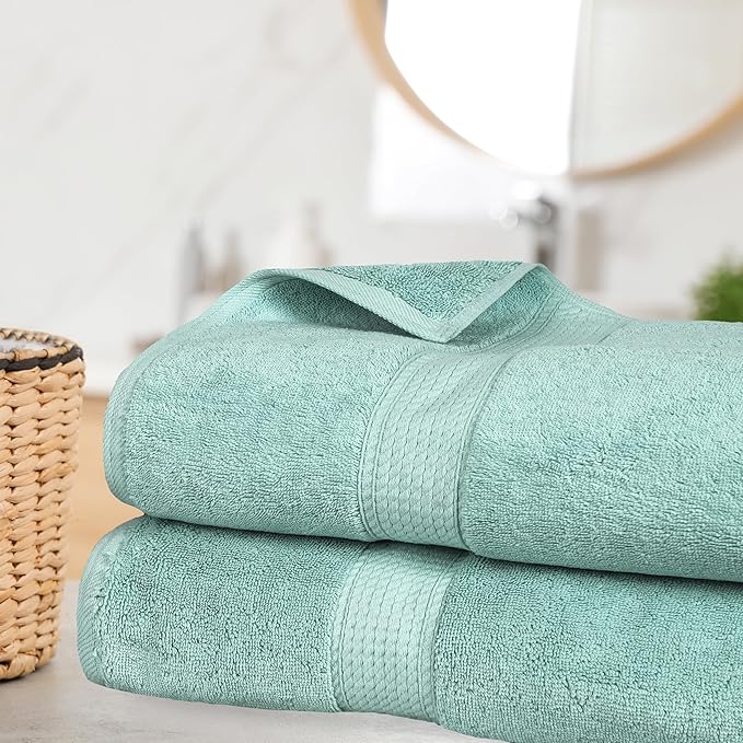 SUPERIOR Egyptian Cotton Pile Bath Sheet Set of 2, Ultra Soft Luxury Towels
