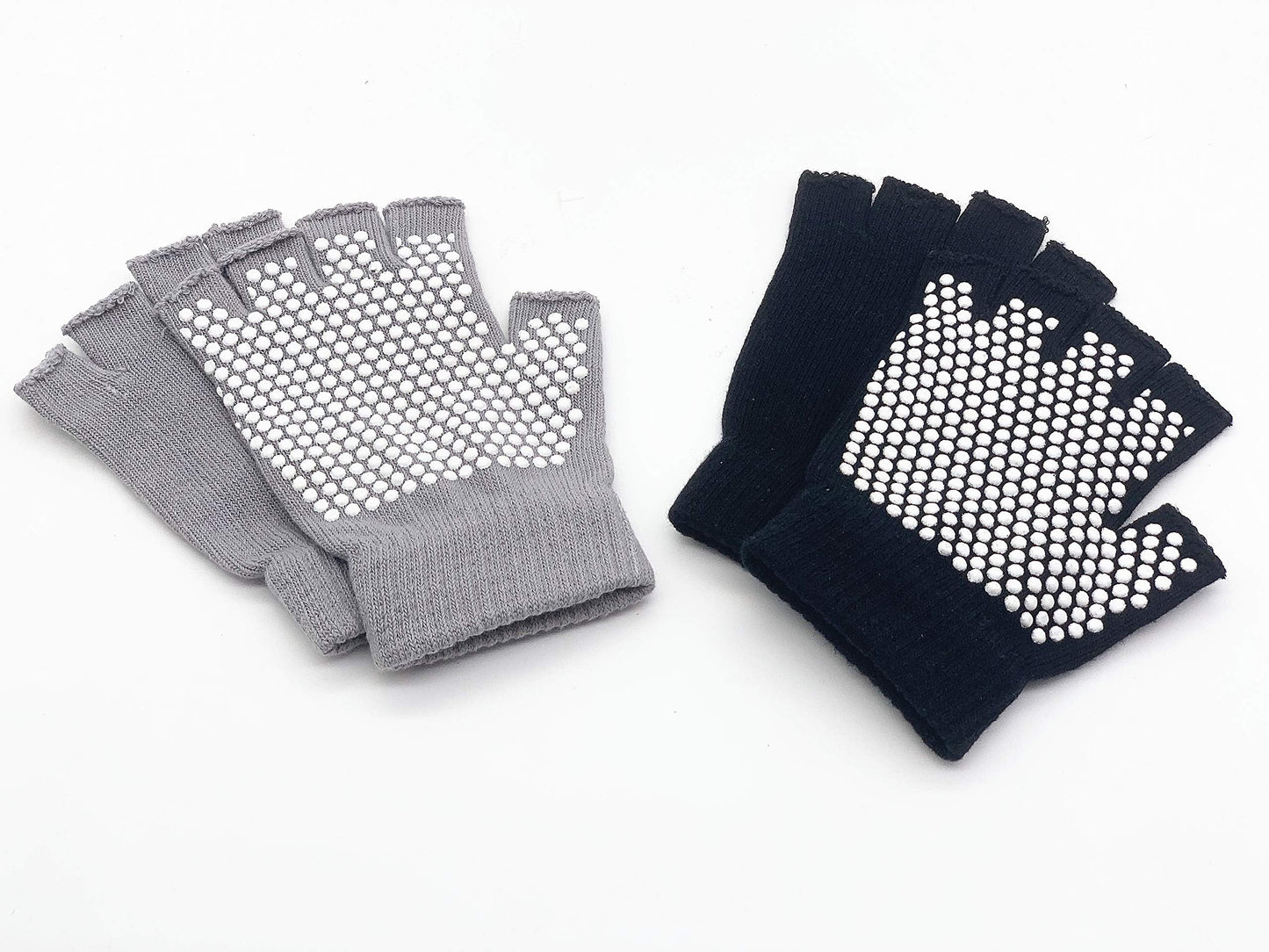 YL TRD V 2 Packs of Non Slip Fingerless Yoga Gloves Exercise Gloves Workout Gloves