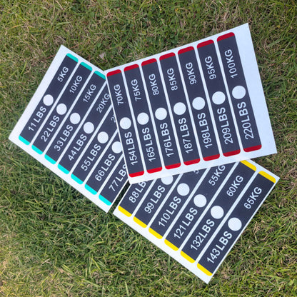 11 lbs to 220lbs/5kg to 100kg Weight Stack Stickers for Gym Machine