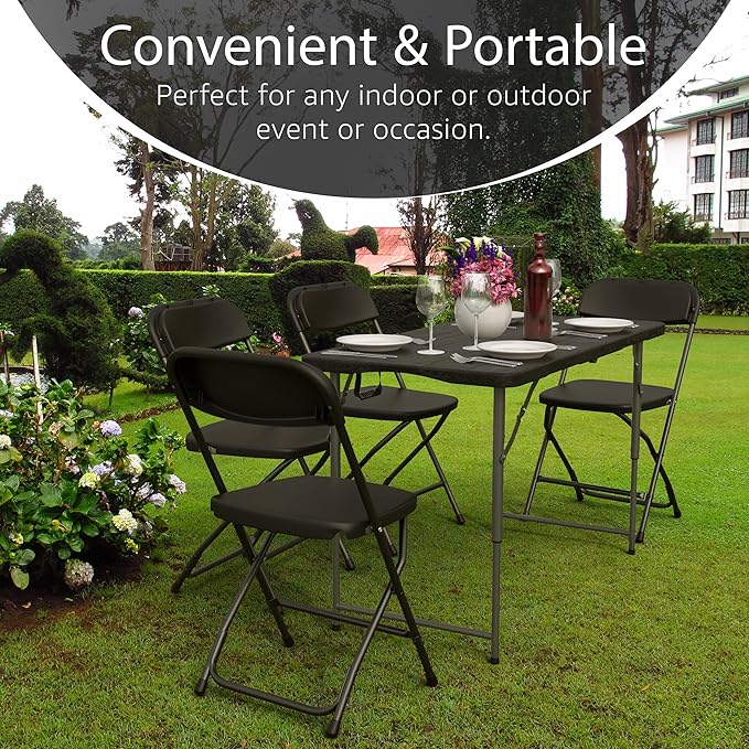 4 Feet Foldable Table Adjustable Height