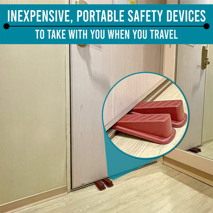 Door Wedge Stopper - 6 Pack (Maroon) - Classic Style - Rubber - Floor Mount - Doorstop