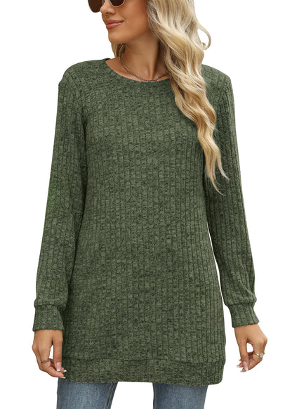 Sweaters for Women Long Sleeve Crewneck Sweatshirt Loose Casual Tunic Tops