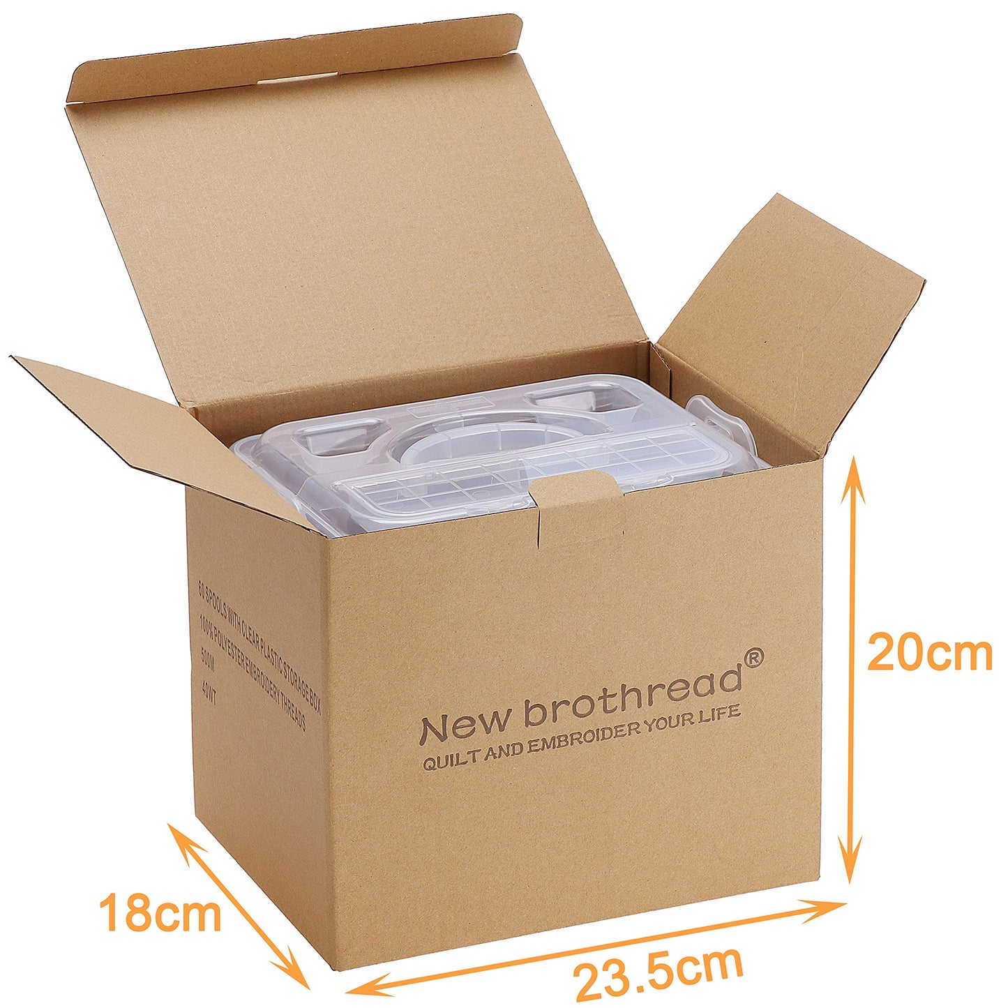 New brothread 3 Layers Stackable Clear Storage Box/Organizer for Holding 60 Spools Home Embroidery & Sewing Thread (Spool Size Requirement: Height≤5.6cm; Width≤4.3cm)