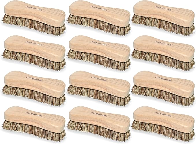 All-Natural Wooden Scrub Brush | Wooden Handle | Palmyra Bristle Brush